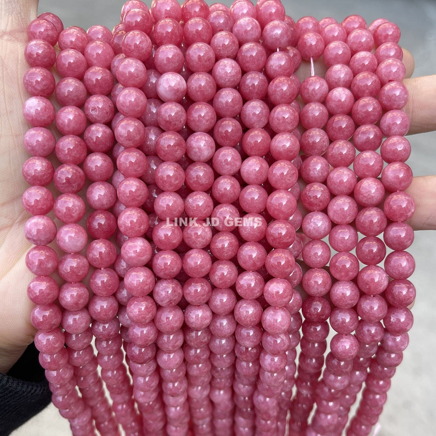 Perlas sueltas de calcedonia de Xinjiang, cuentas redondas de jade de colores 