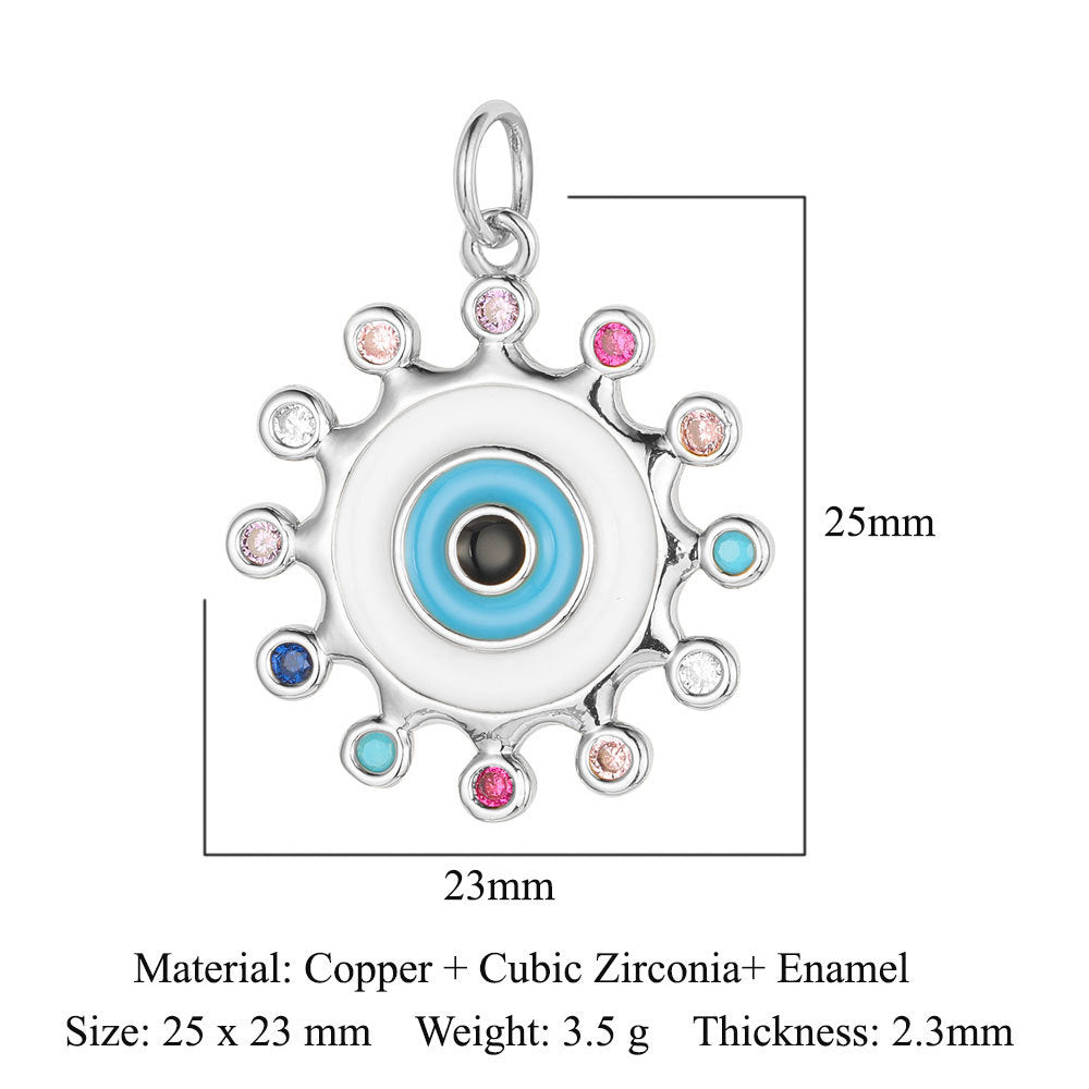 Evil Eye Copper Zircon Pendant