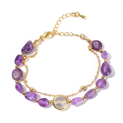 Natural amethyst with shape bracelet