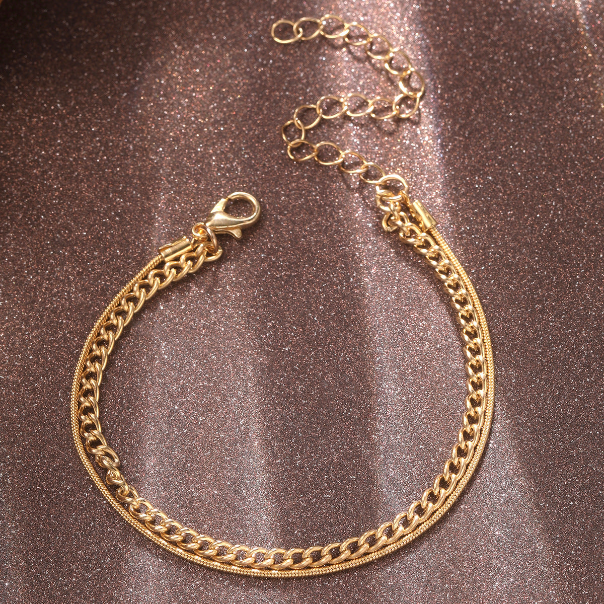 Cuban chain double bracelet