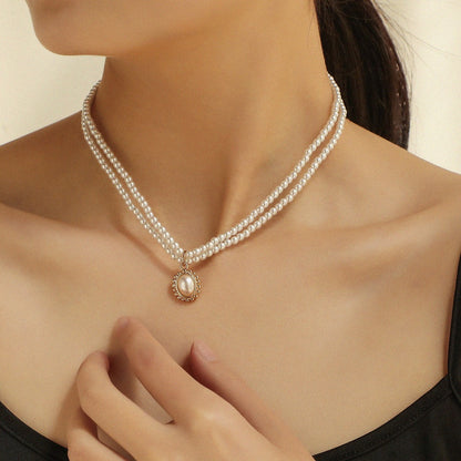 Vintage Baroque Double Pearl Necklace