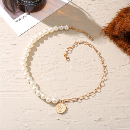 New Coin Head Seal Chain Necklace