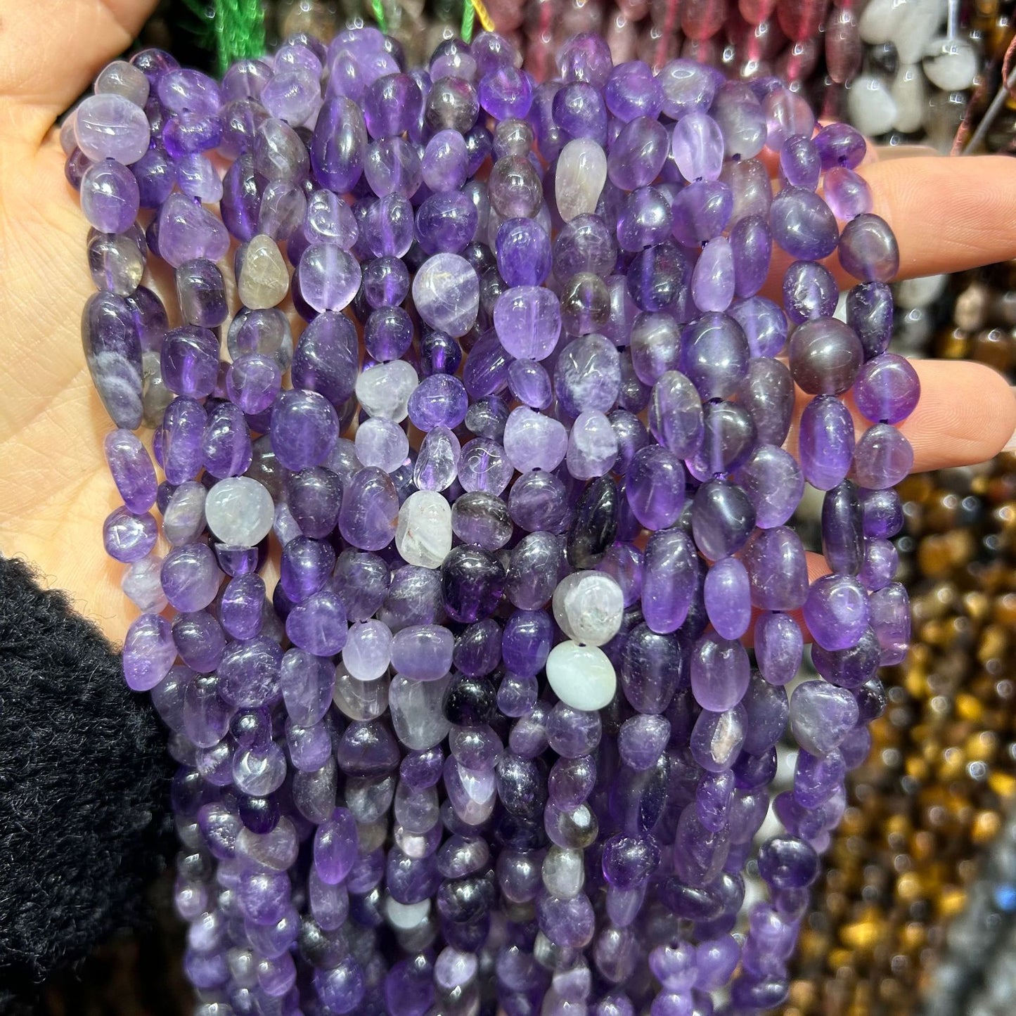 5-8mm natural stone amethyst crystal agate