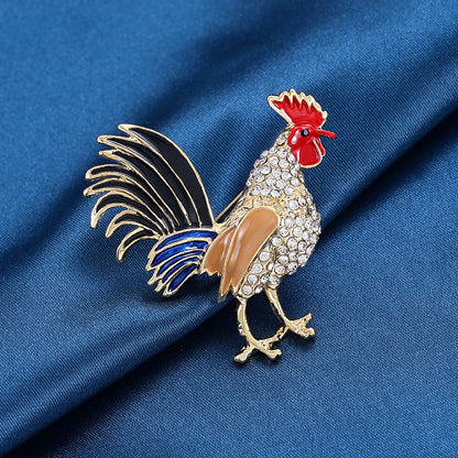 Personalized Painted Cock Brooch