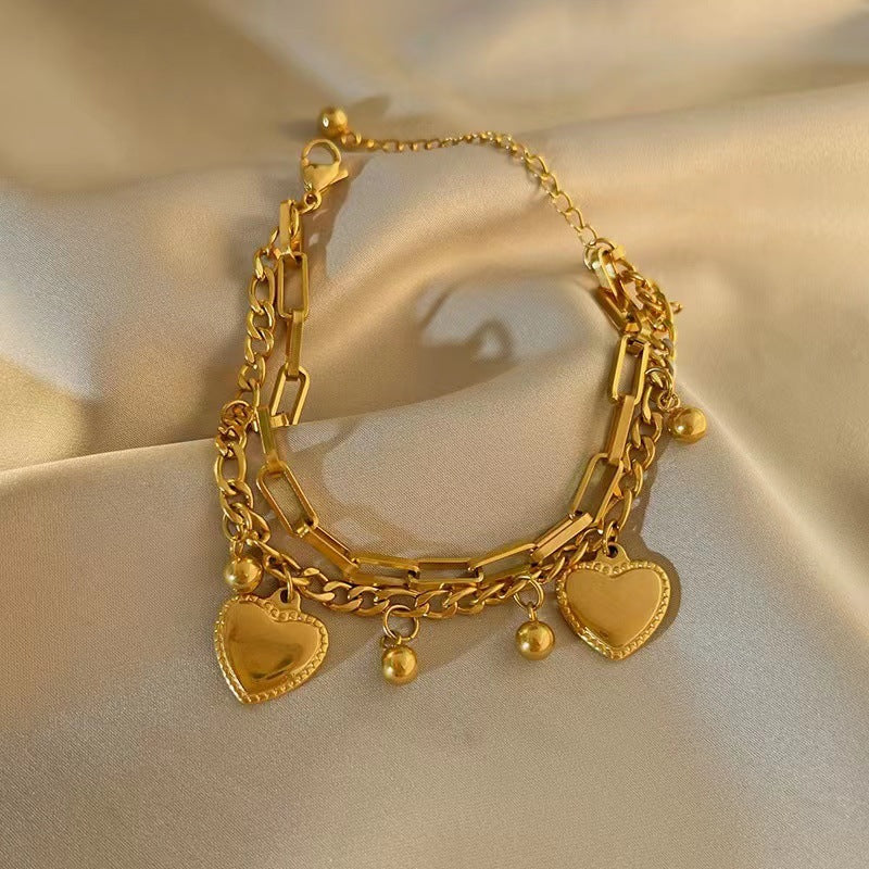 Double stacked love bracelet