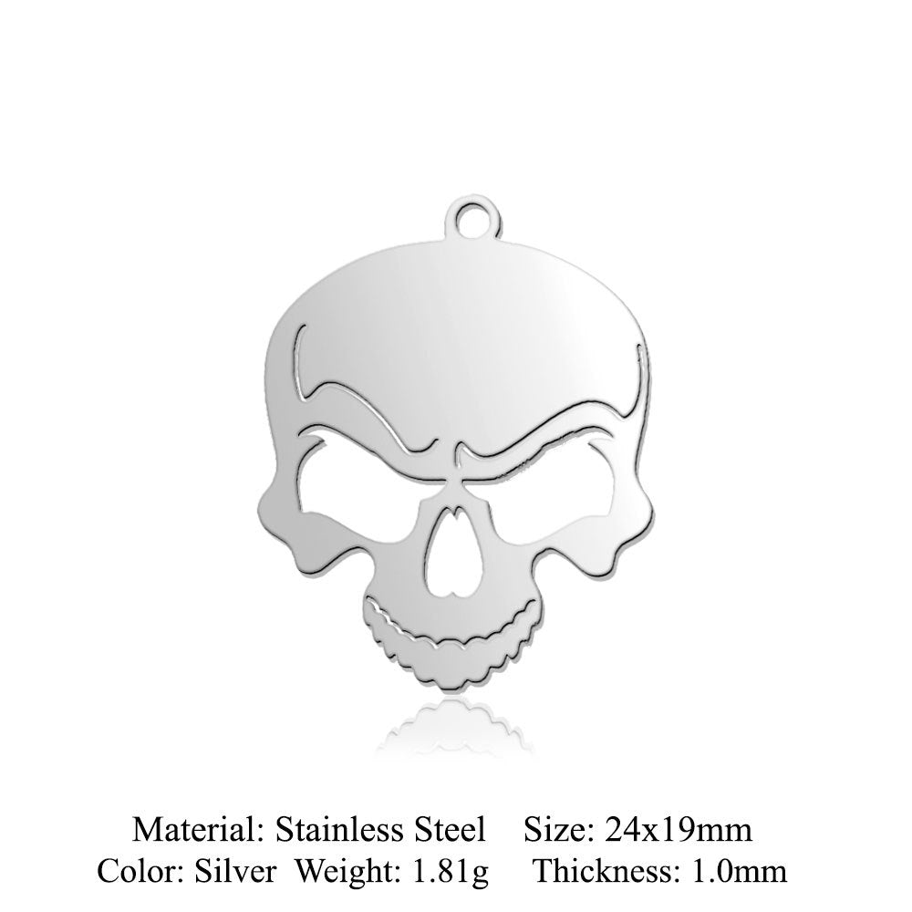 5 pcs/bag Ghost Skull Titanium Steel Pendant