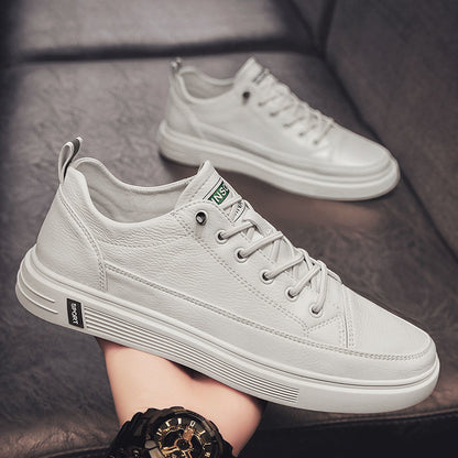 Stylish Casual Waterproof Leather White Shoes