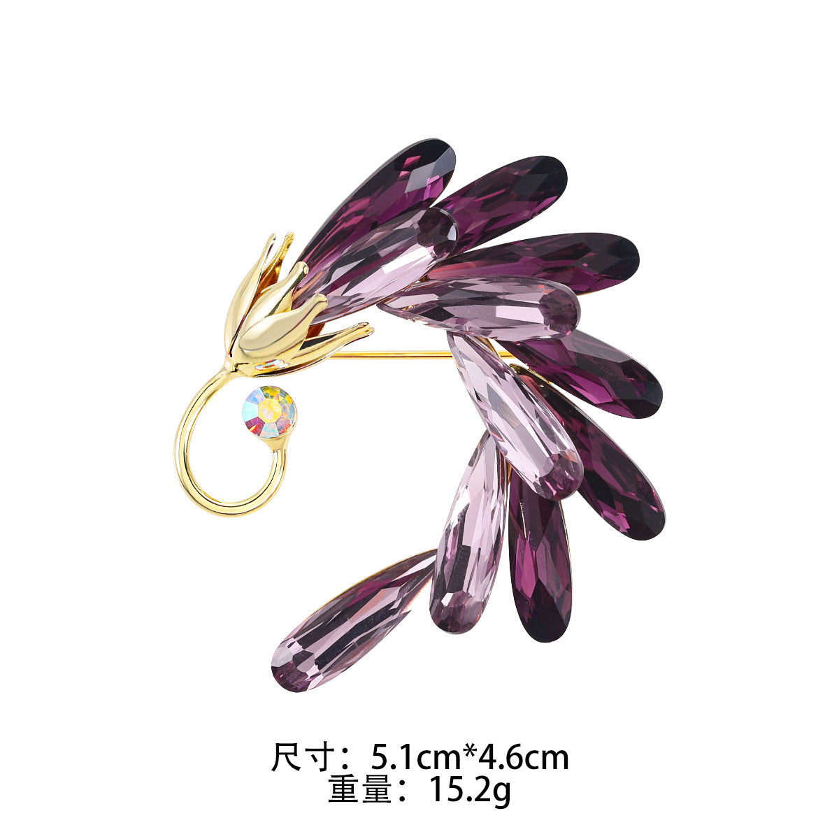 K9 Crystal Glass Brooch