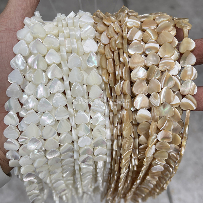 6/8/10 m natural shell beads heart-shaped loose beads