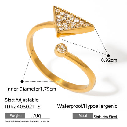 Triangle rhinestone ring