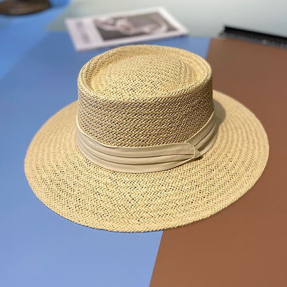 Sombrero de playa para el sol de verano transpirable y tejido a mano 