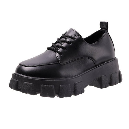 Lace-up leather shoes for women's new models