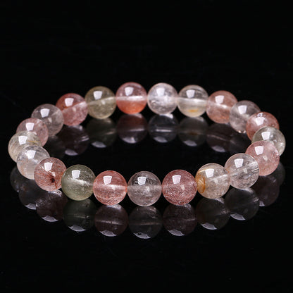 Pulsera de cristal de pelo de conejo de color natural 8A 