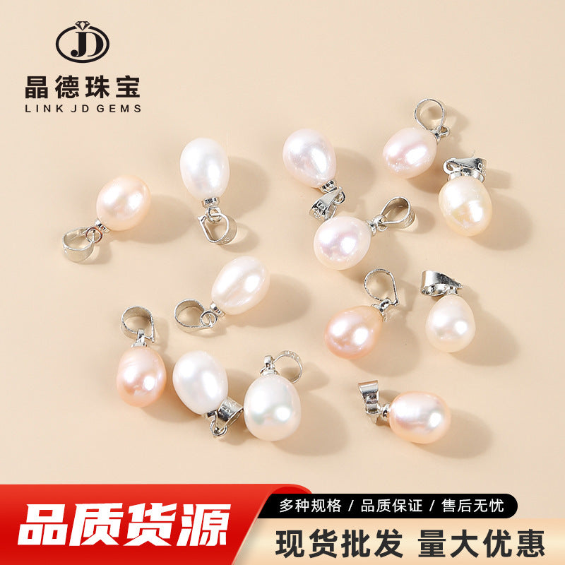 8Mm Natural Freshwater Pearl Rice Bead Pendant