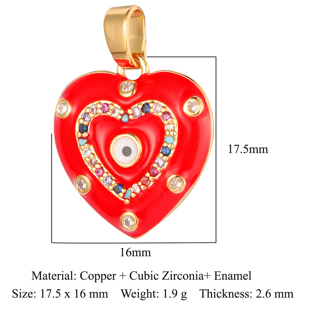 Copper zircon flower love bohemian pendant