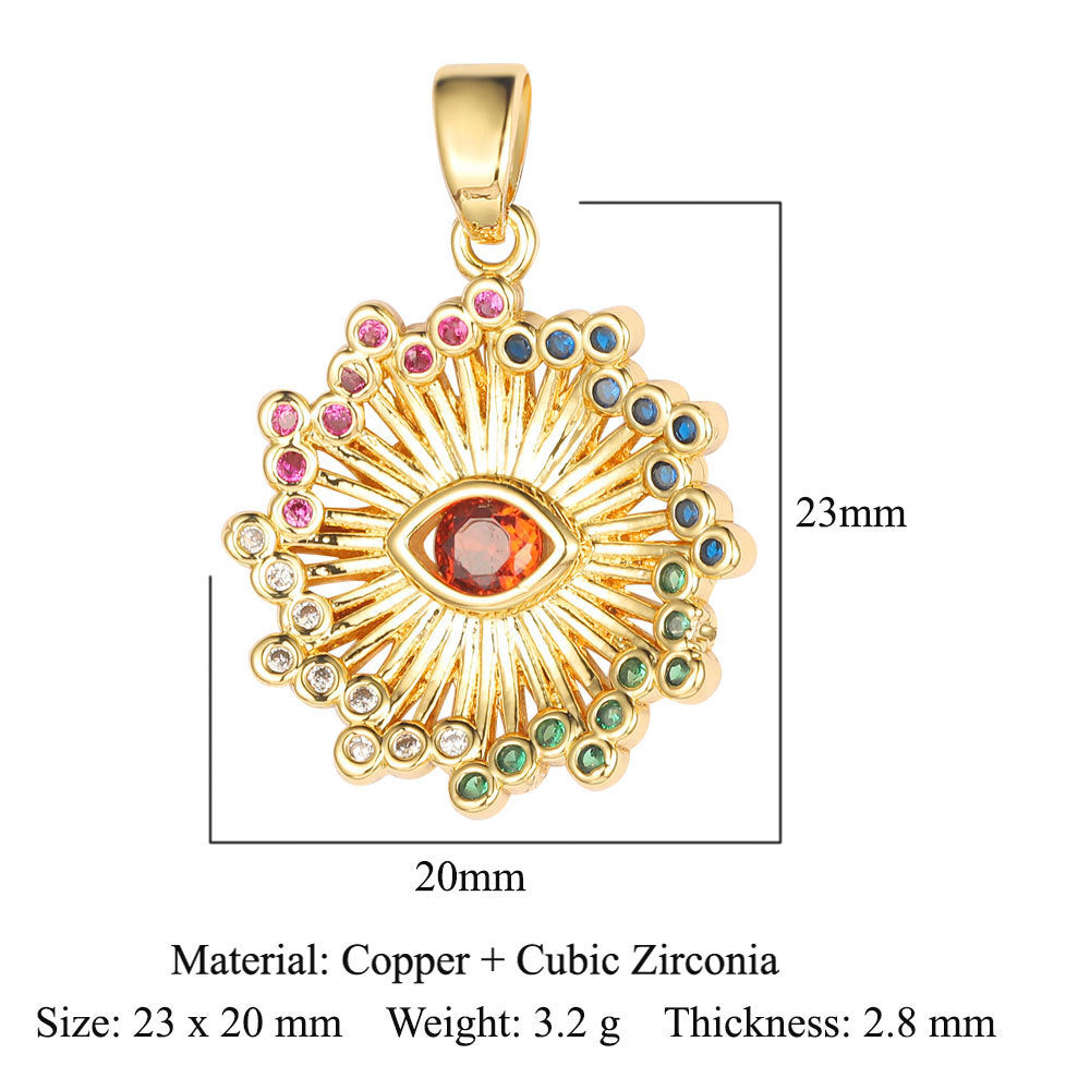 Copper Zircon Pendant Devil's Eye