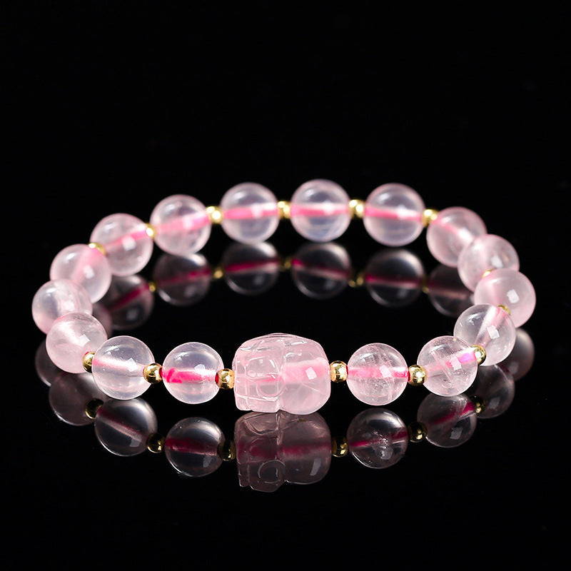 Natural powder crystal Pixiu bracelet.