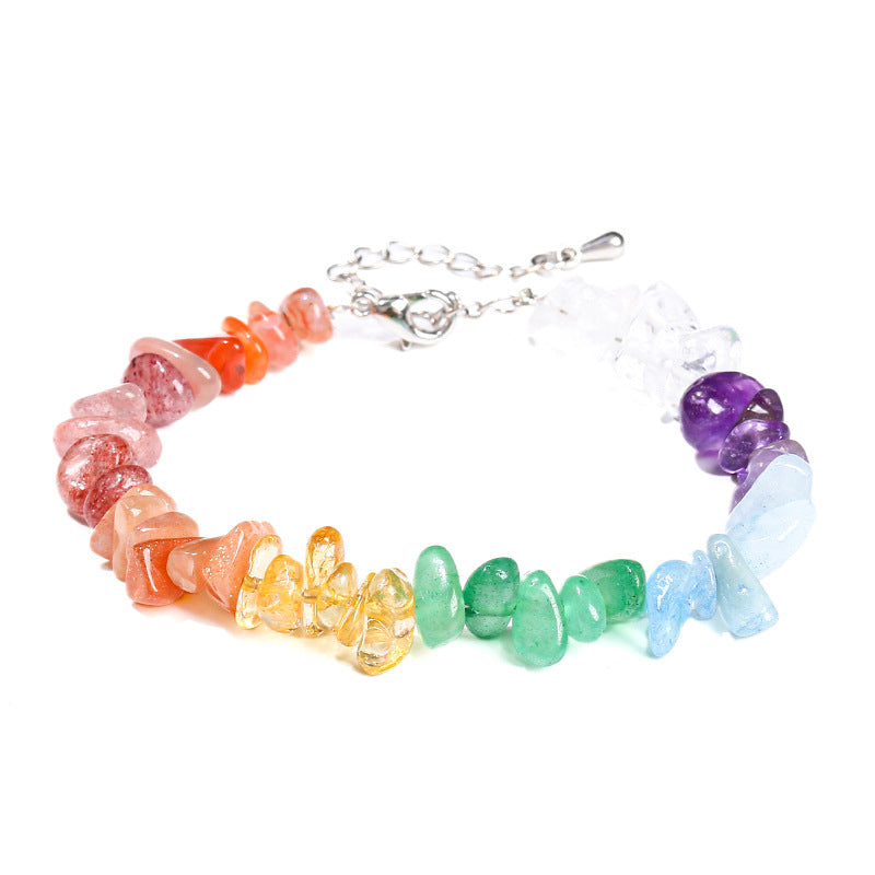 Natural colorful gravel crystal bracelet