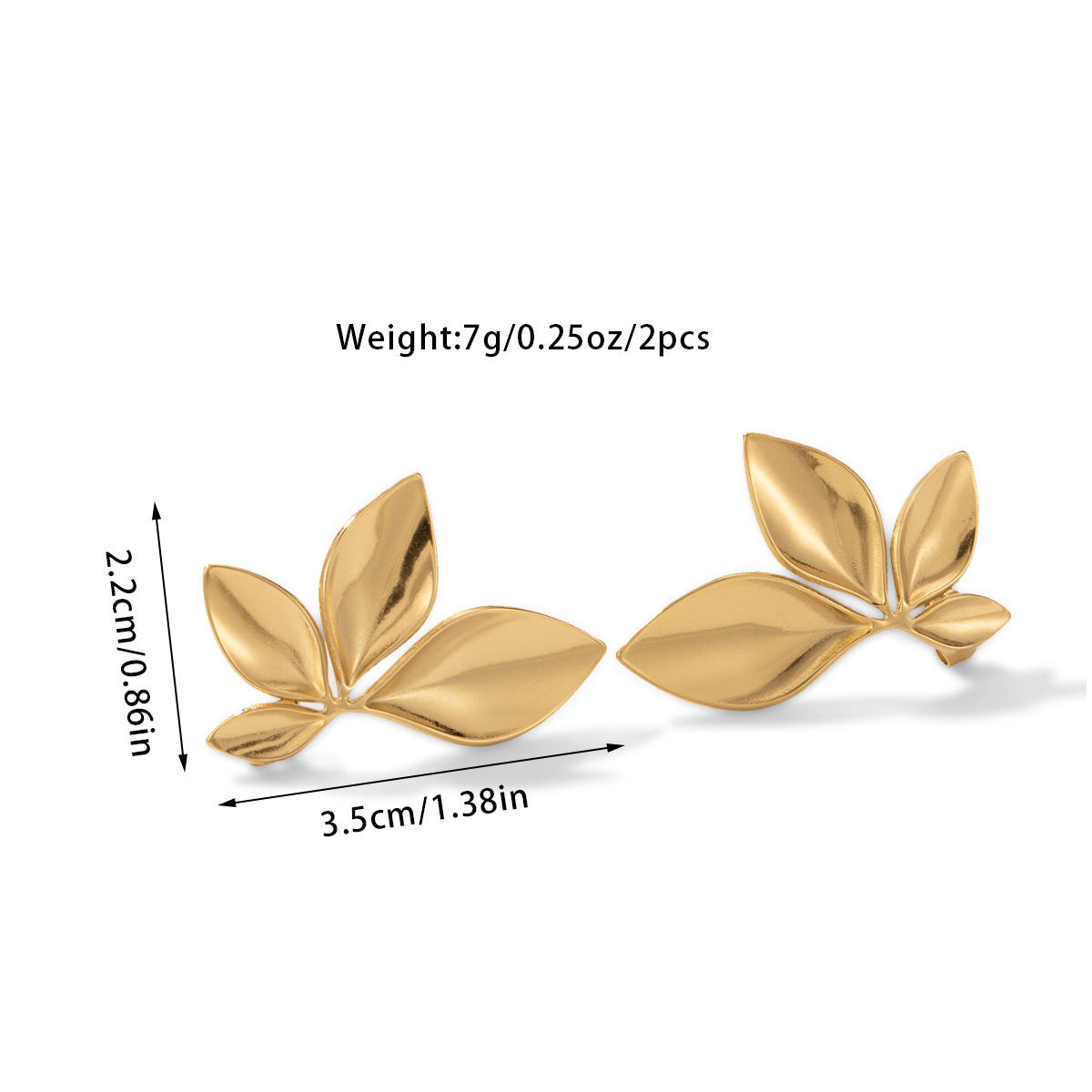 Flower leaf stud earrings