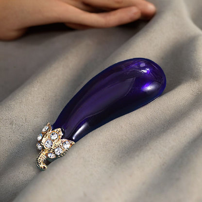 Purple dripping eggplant brooch