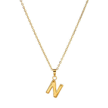 26 letter stainless steel necklace