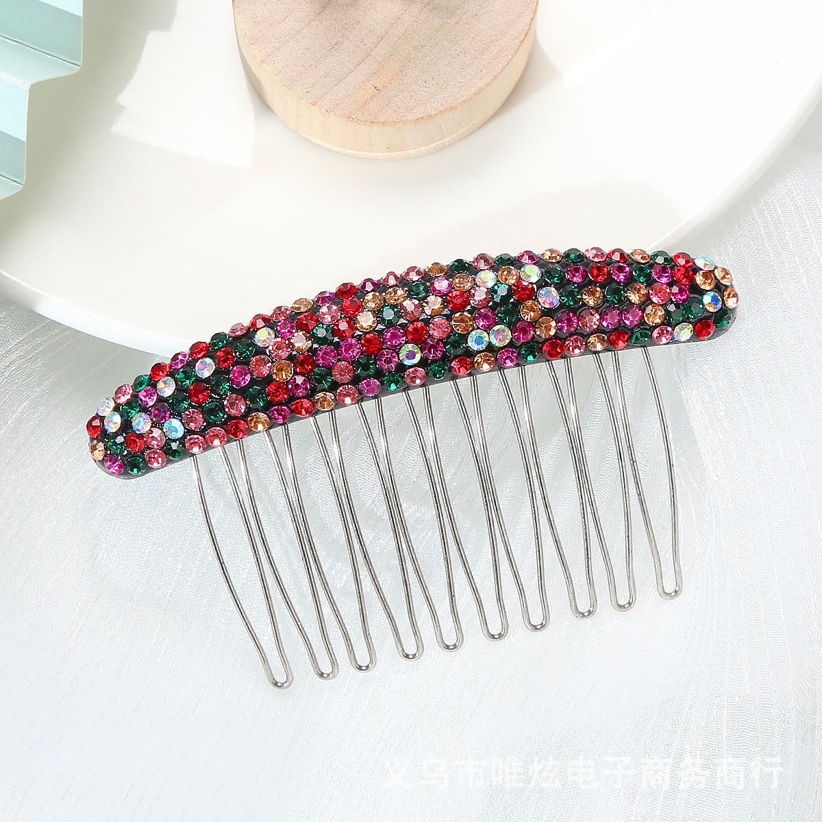 Acrylic rhinestone color pressure hair plug comb hairpin