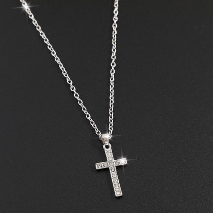 Square Zirconia Cross Necklace