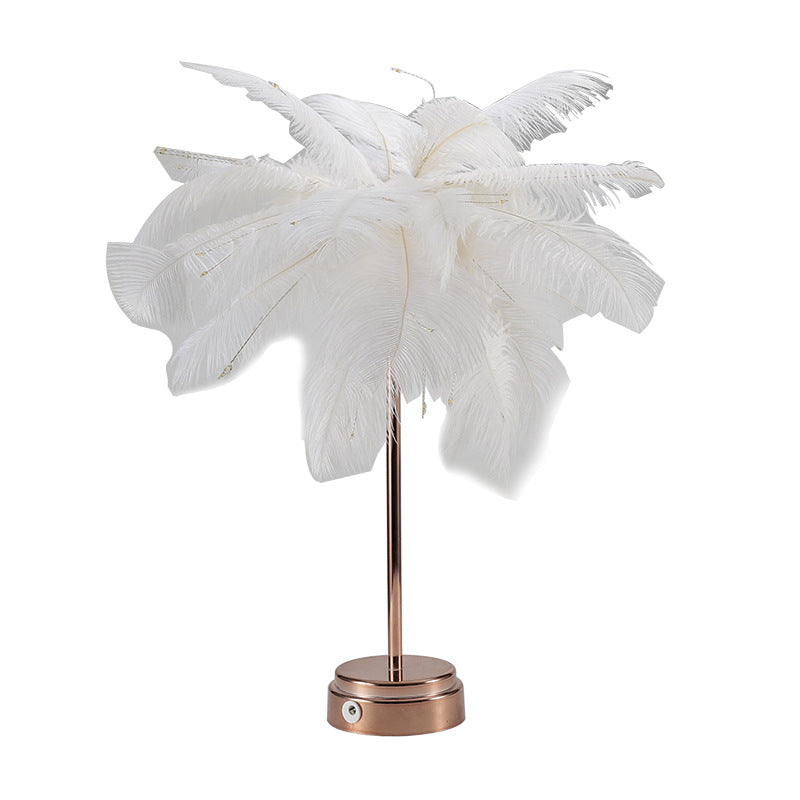 Feather lamp table lamp night light string