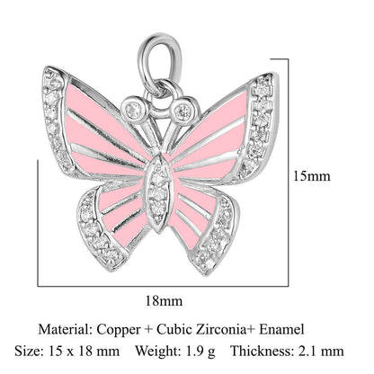 Feather dripping oil crown love copper zircon pendant