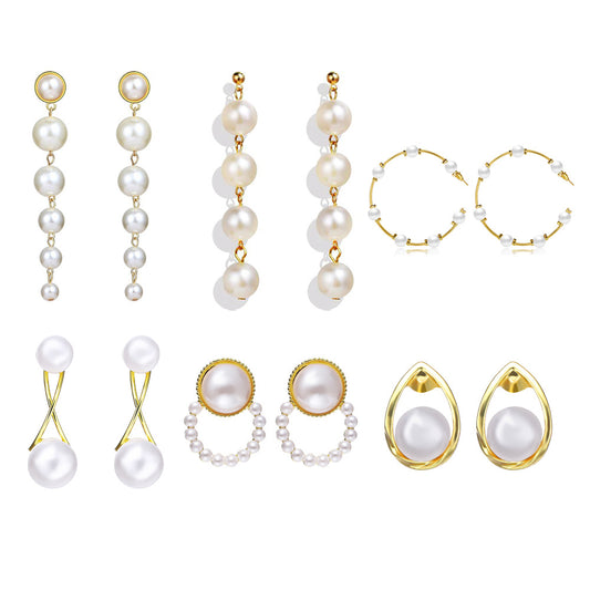 Wholesale pearl long earrings