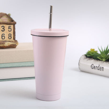 500Ml Stainless Steel Straw Cup