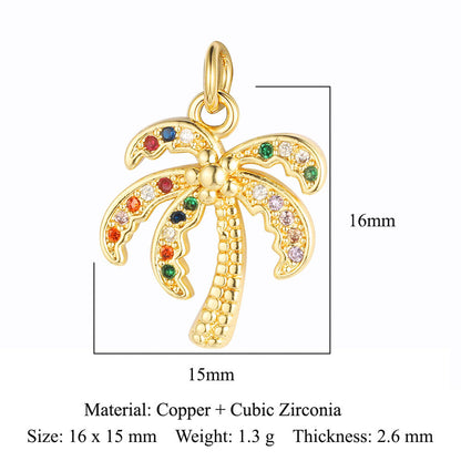 Star Tree of Life Horseshoe Iron Copper Zircon Pendant