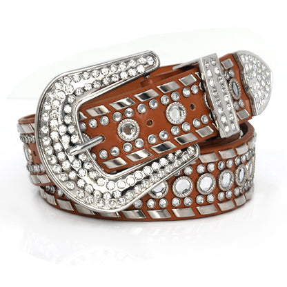 Belt rivet rhinestone inlay