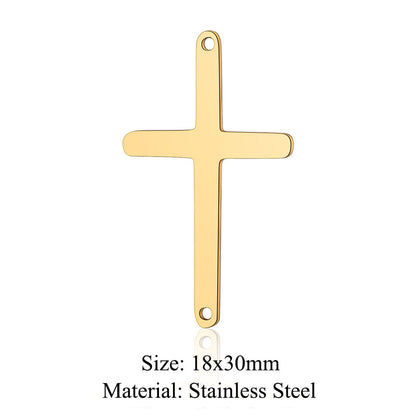 5 pcs/titanium steel hollow cross pendant.