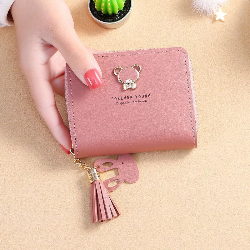 Wallet female short cute bear