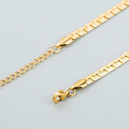 Gold thick chain double necklace