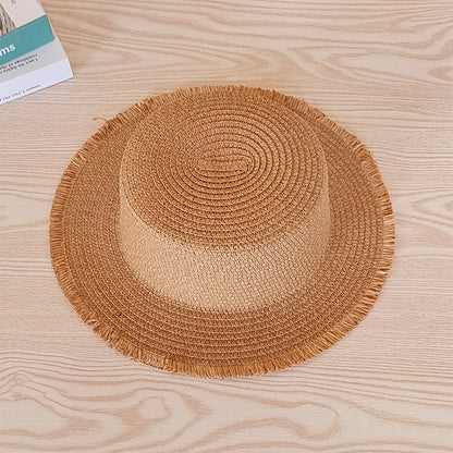 Wide Brim Straw Hat Tourist Photo Model Art UV Beach European Versatile