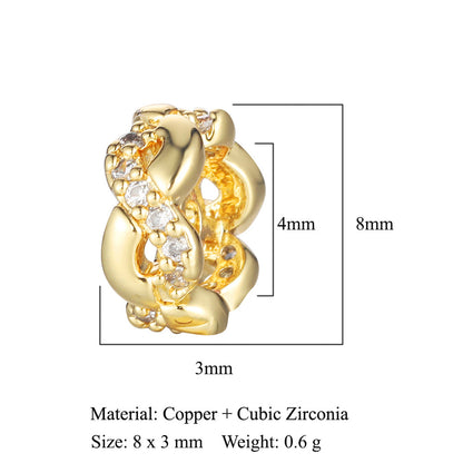 Flower Heart Copper Micro-Inlaid Zirconia Beads