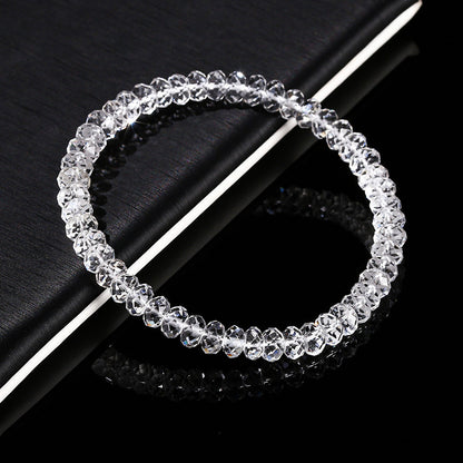 Natural Cut White Crystal Straight Cut Tablet Bracelet