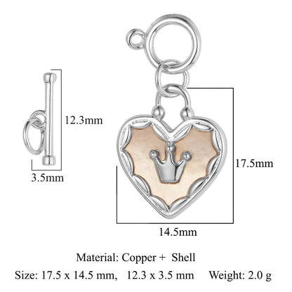 Mother shell love lock copper connecting buckle ending buckle