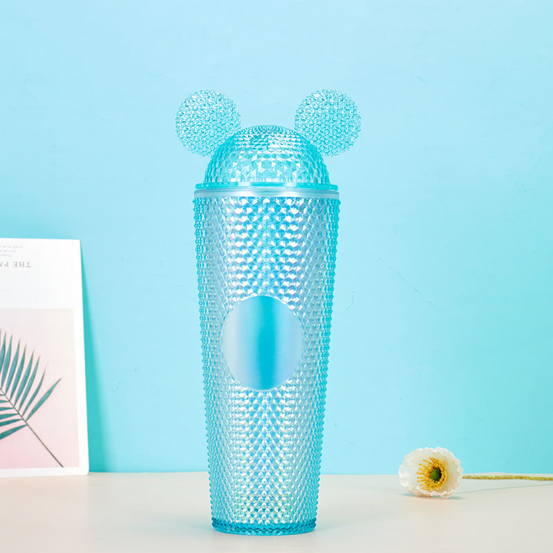 Mickey Durian Cup Diamond Plastic Straw Cup