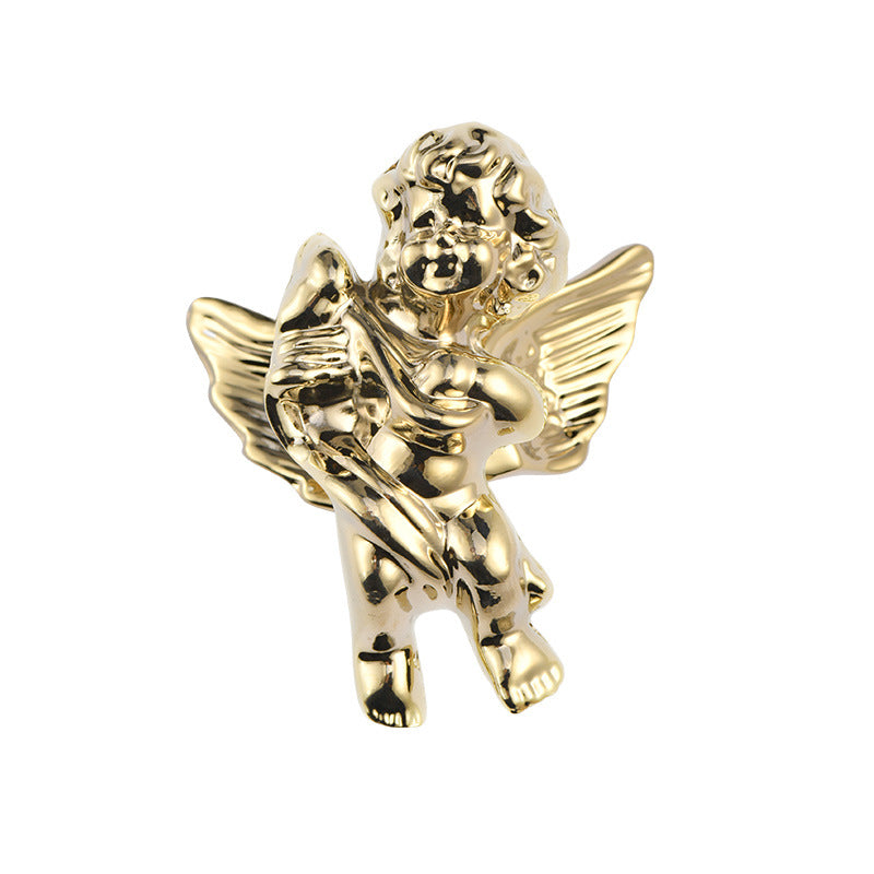 Wardrobe door angel brass handle