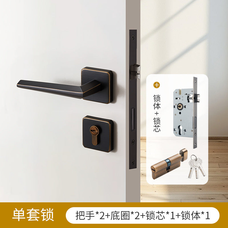 Solid brass square ring door lock