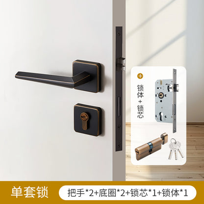 Solid brass square ring door lock