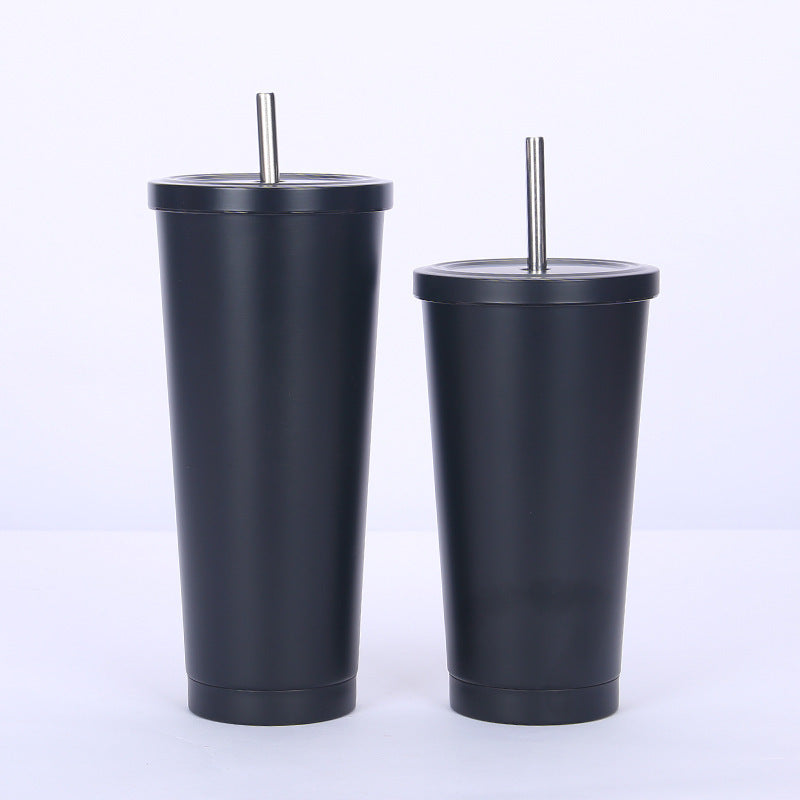 Stainless steel straw cup coffee cup 750.500ml