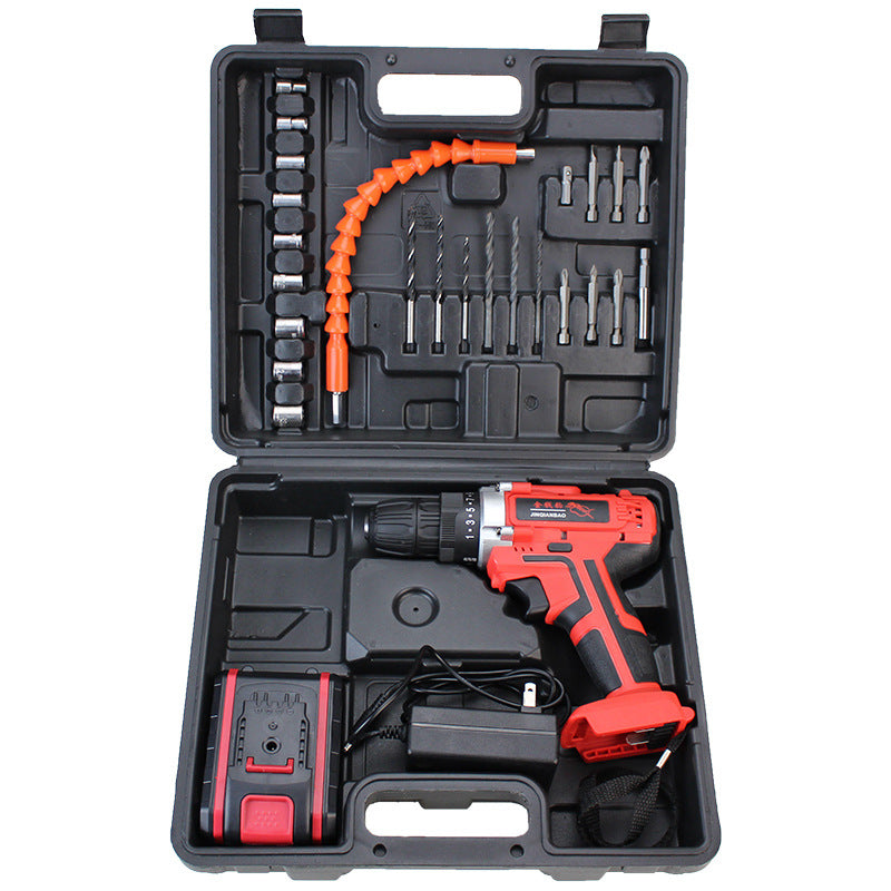 Lithium battery drill comprehensive toolbox set