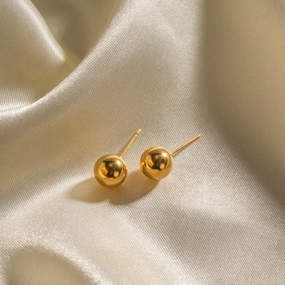 Minimalist metal ball earrings