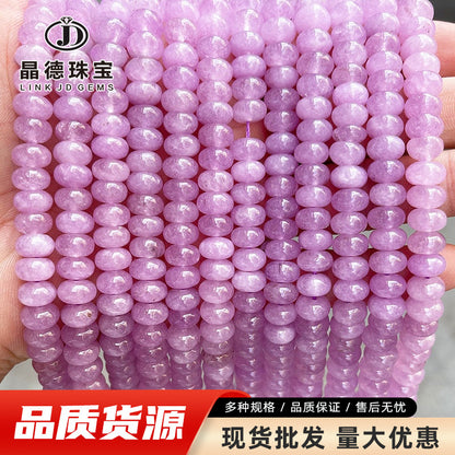 8 * 5Mm multi-colored chalcedony smooth abacus beads loose beads