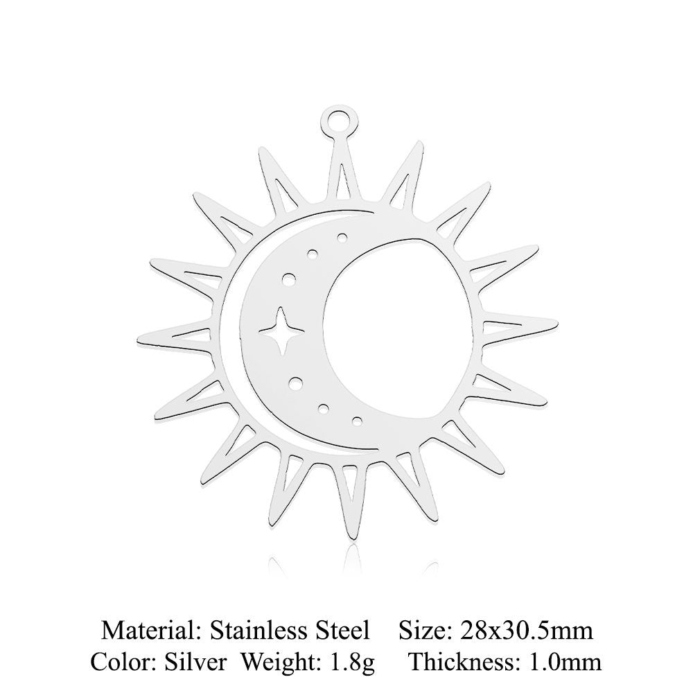 5 pcs/pack Sun Sunrise Titanium Steel Pendant