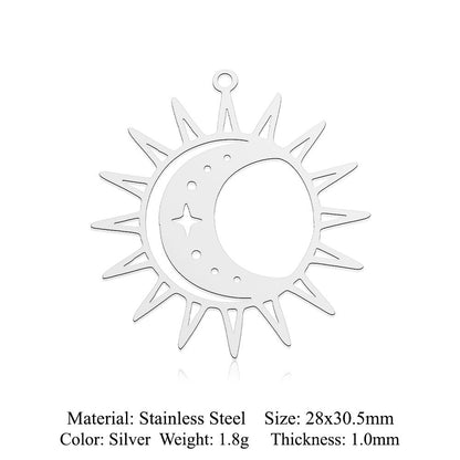 5 pcs/pack Sun Sunrise Titanium Steel Pendant